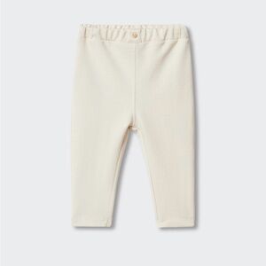 Mango Kids Cream Cotton Pants Size 6-9 months